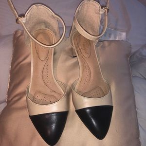 Nude heels worn twice